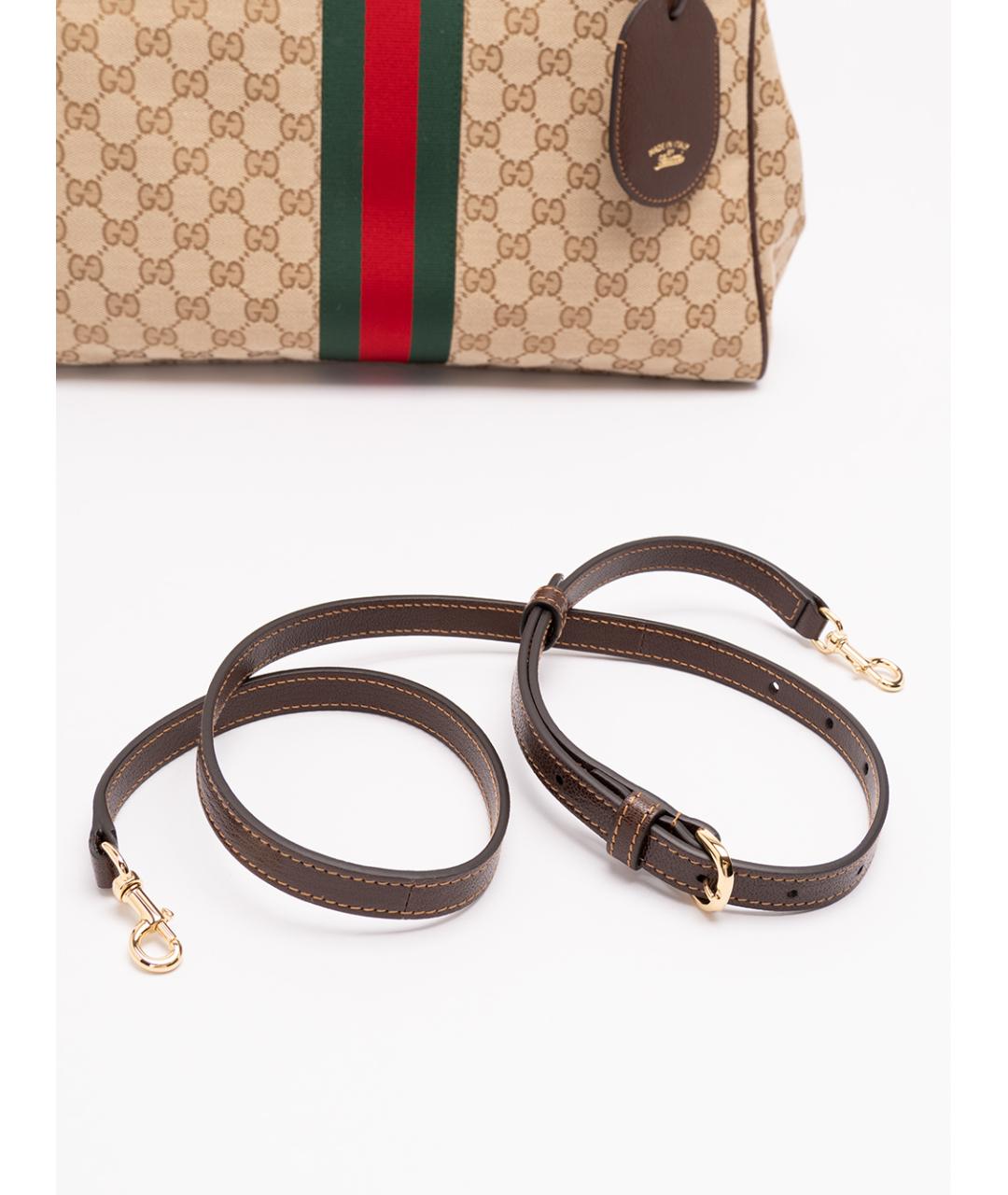 GUCCI Бежевая тканевая сумка через плечо, фото 5