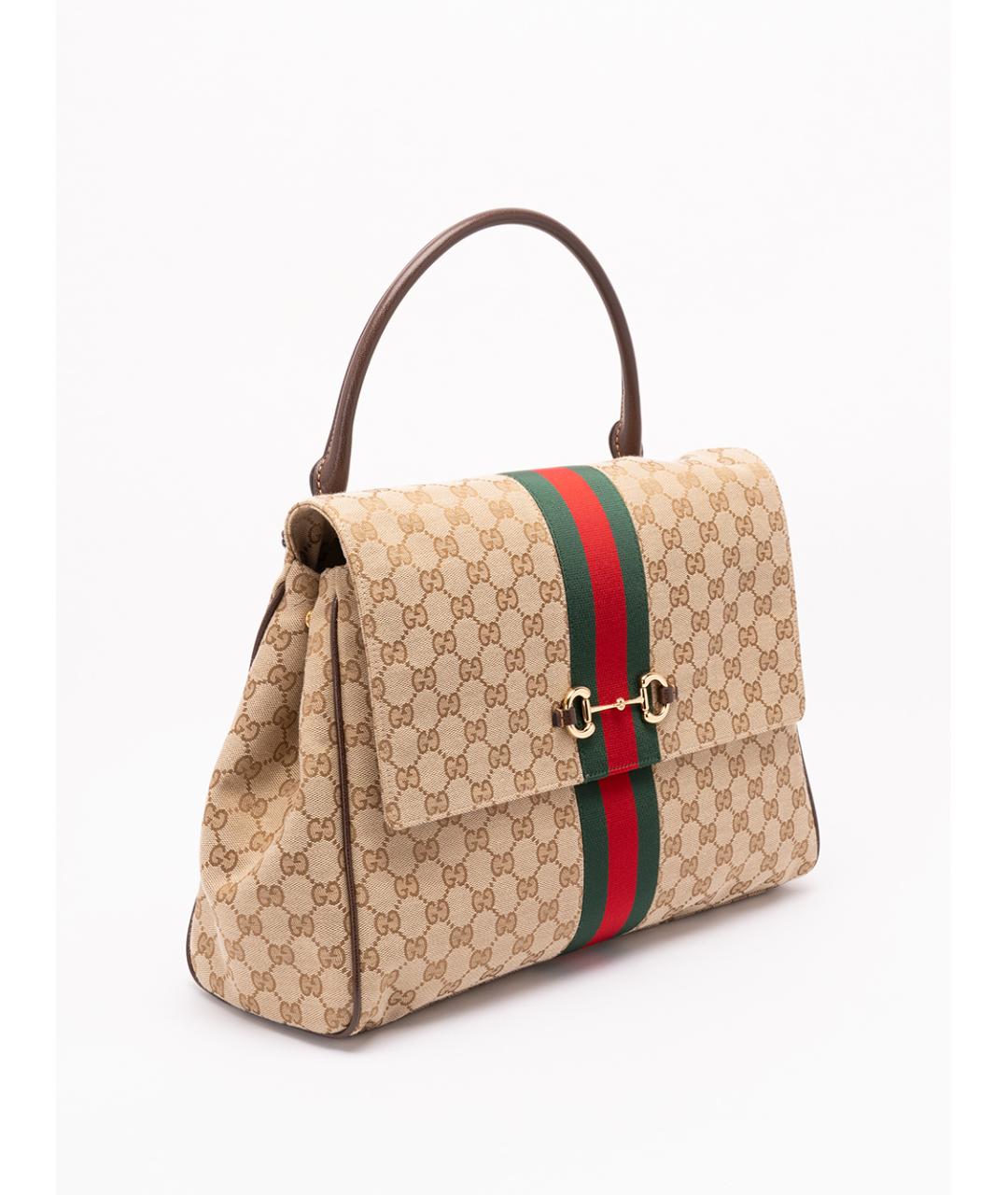 GUCCI Бежевая тканевая сумка через плечо, фото 3