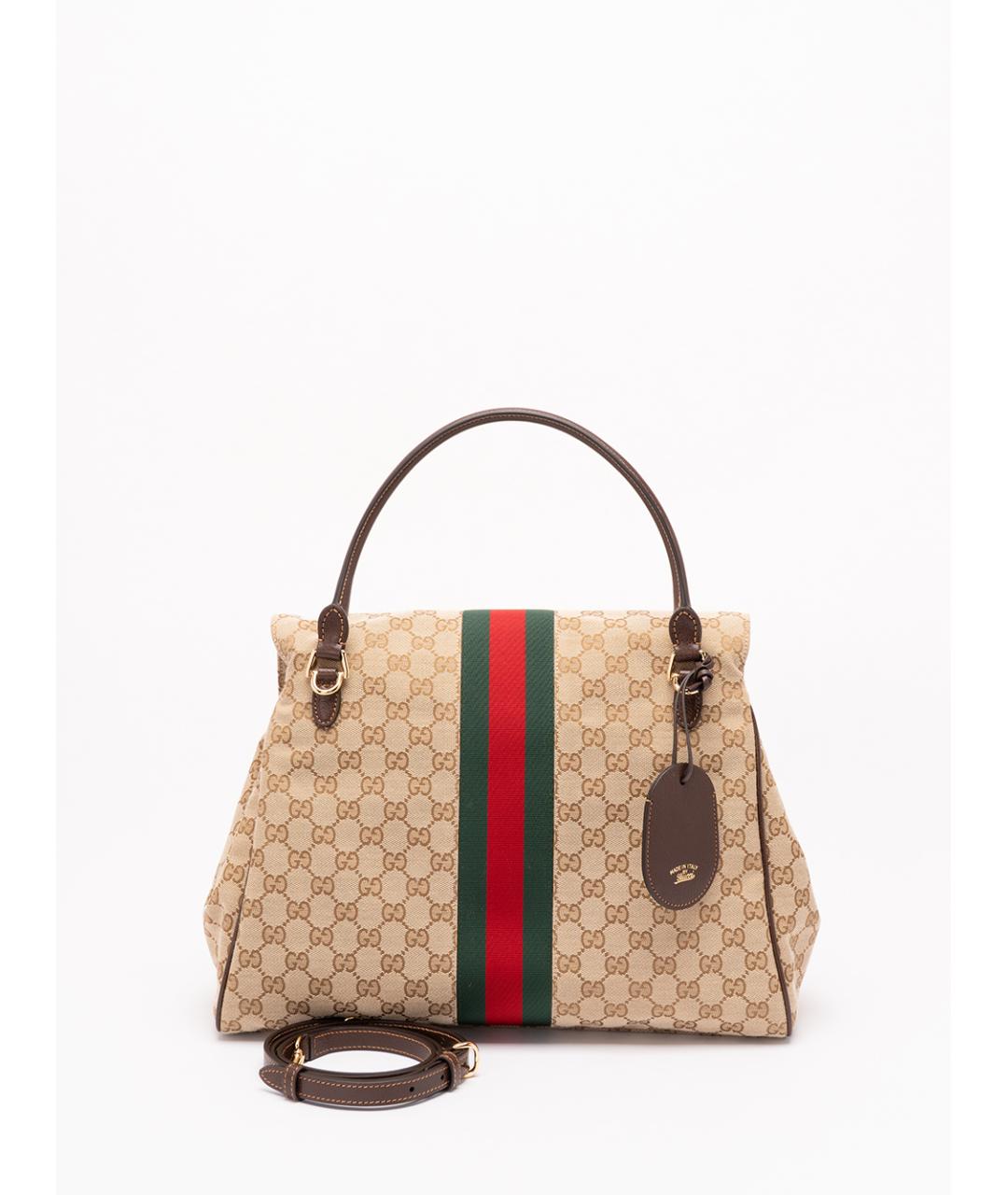 GUCCI Бежевая тканевая сумка через плечо, фото 2