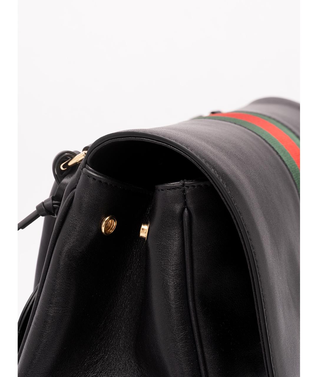 GUCCI Черная кожаная сумка через плечо, фото 5