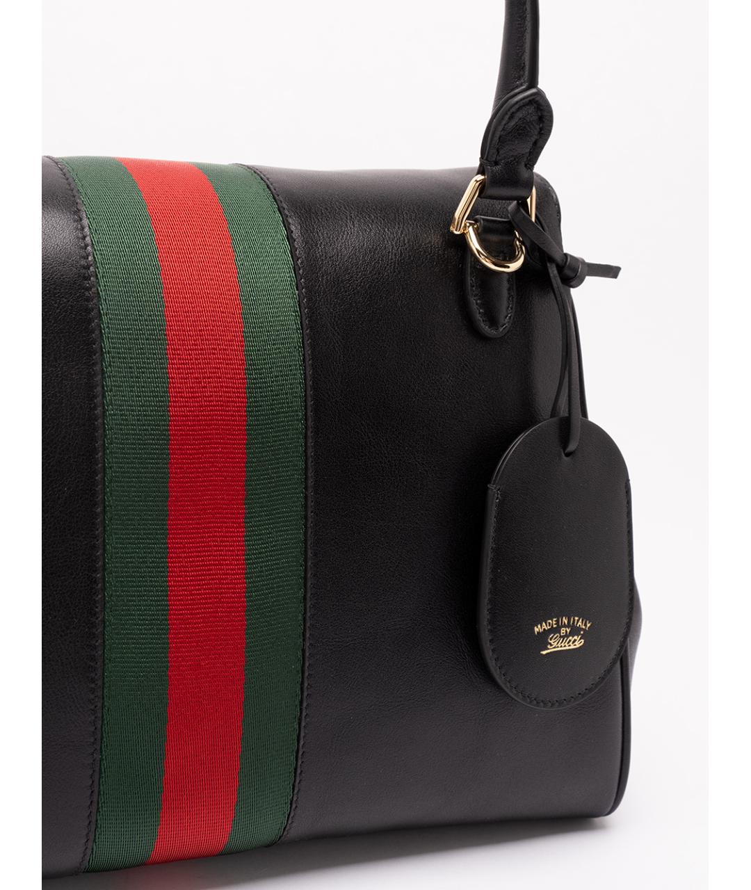 GUCCI Черная кожаная сумка через плечо, фото 4