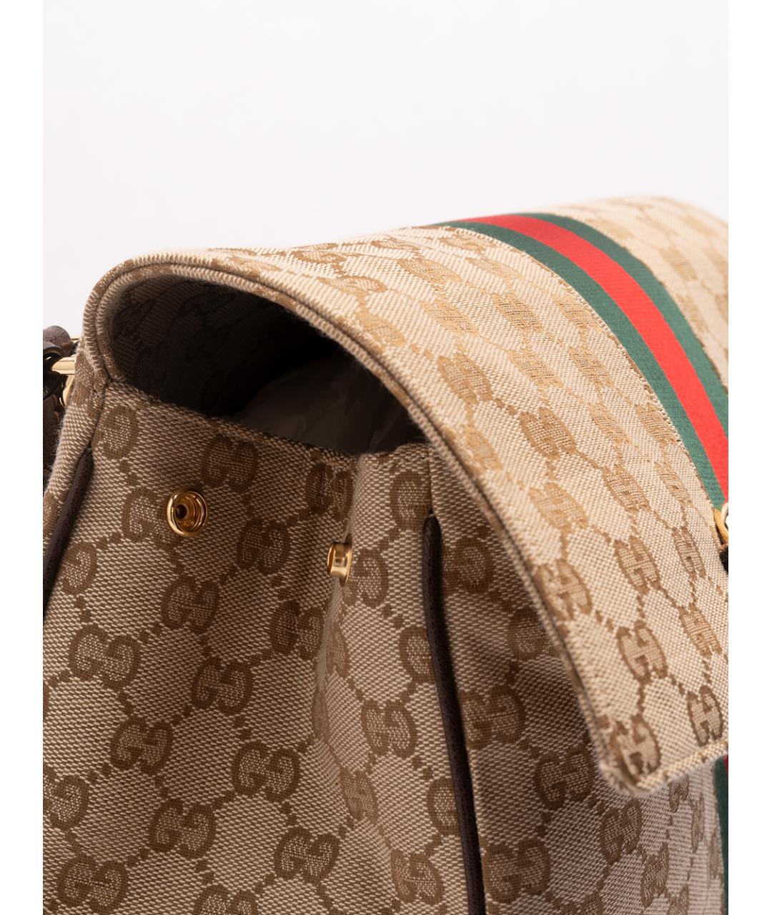 GUCCI Бежевая тканевая сумка через плечо, фото 4