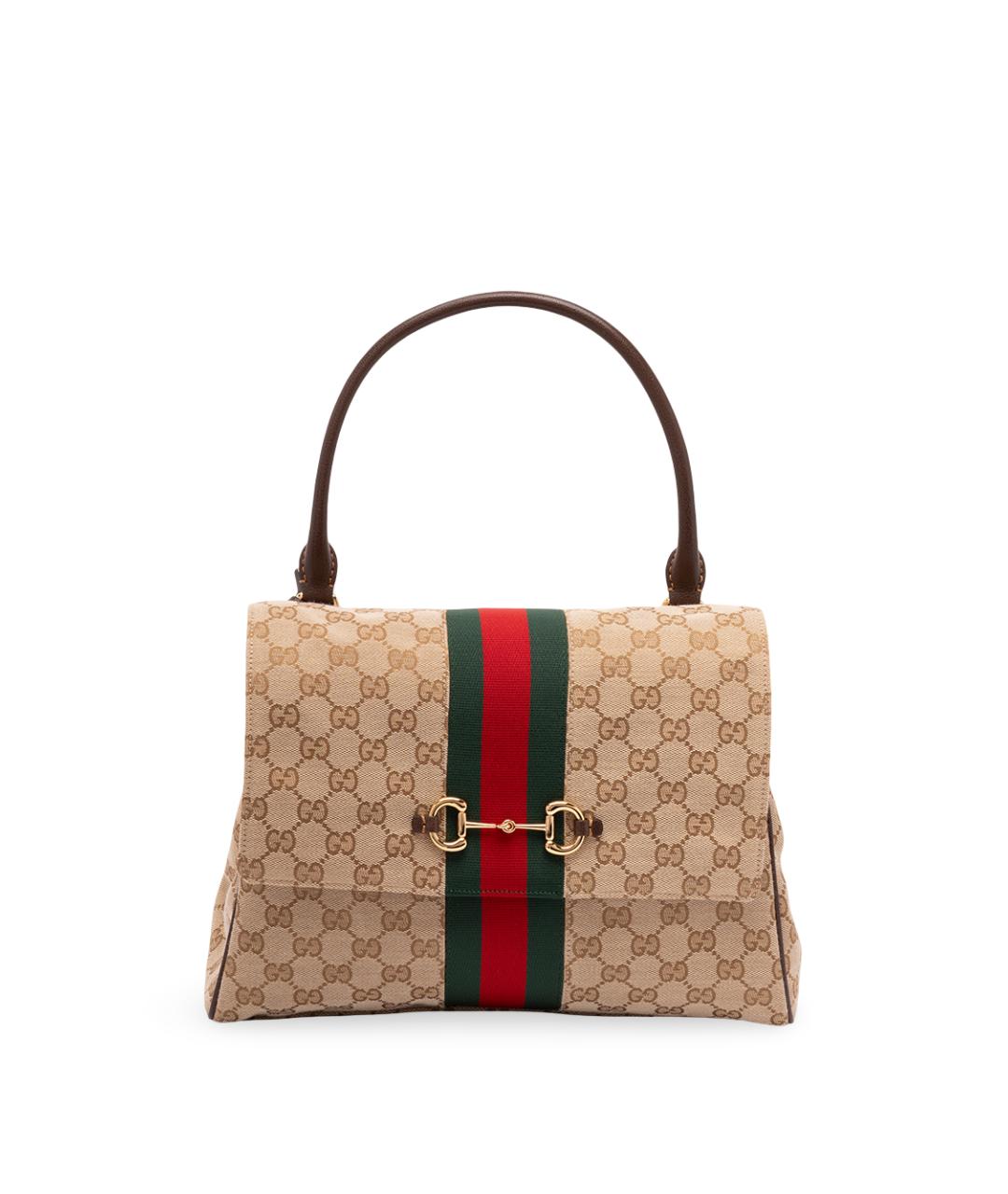 GUCCI Бежевая тканевая сумка через плечо, фото 1