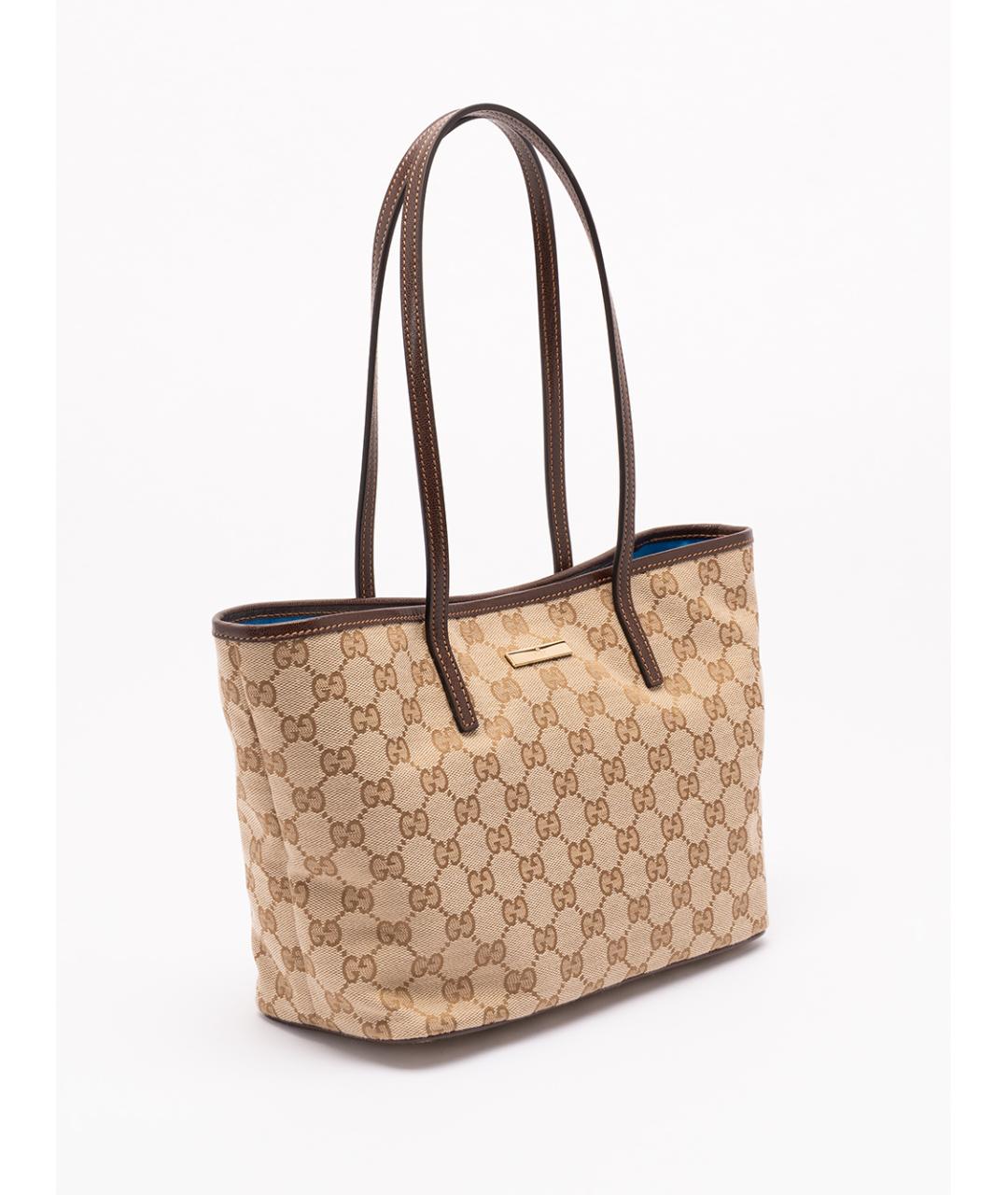 GUCCI Бежевая тканевая сумка тоут, фото 3