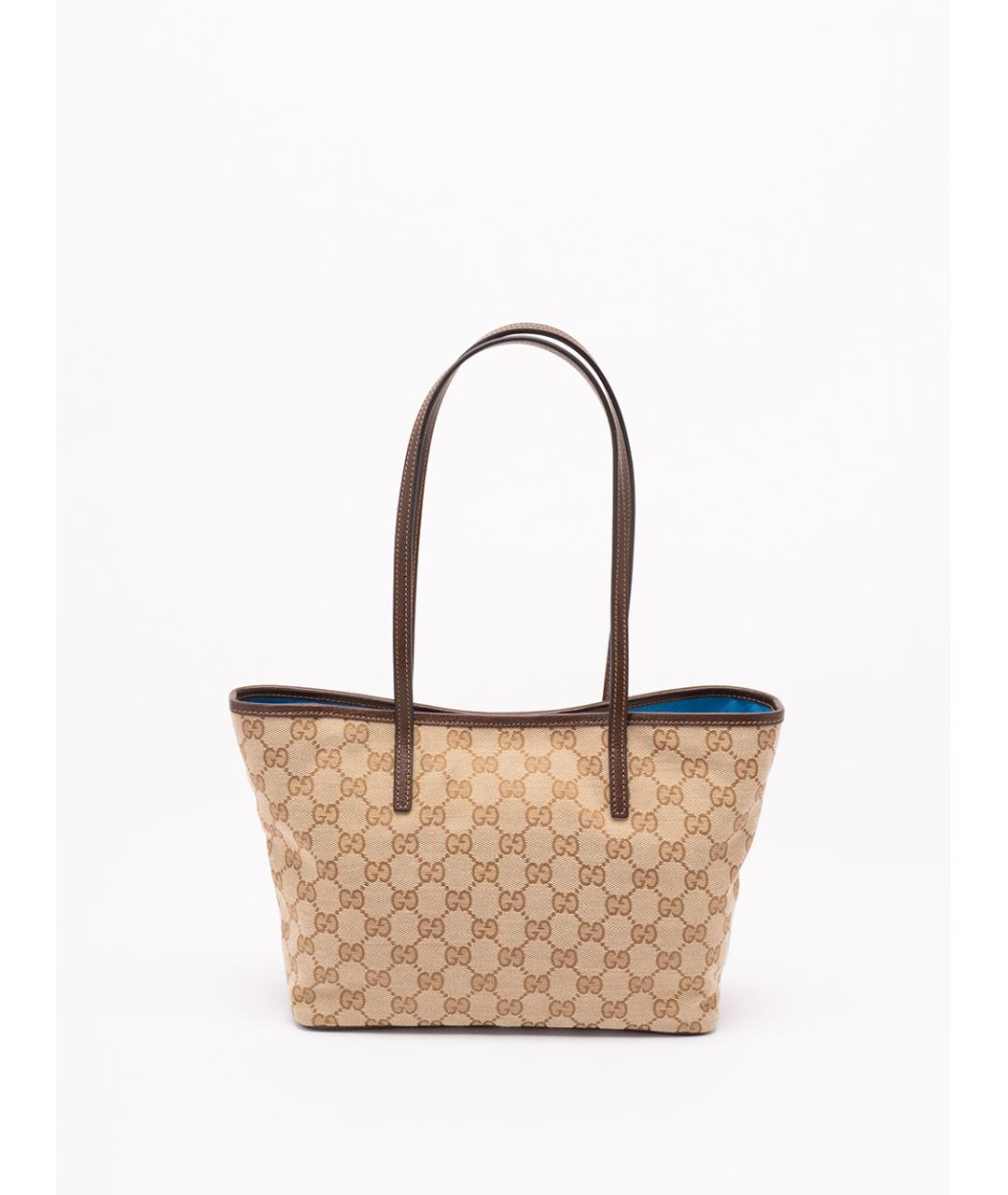 GUCCI Бежевая тканевая сумка тоут, фото 2