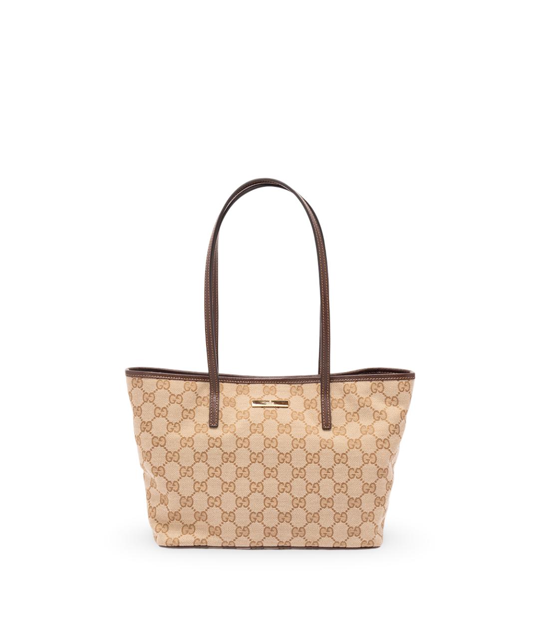 GUCCI Бежевая тканевая сумка тоут, фото 1