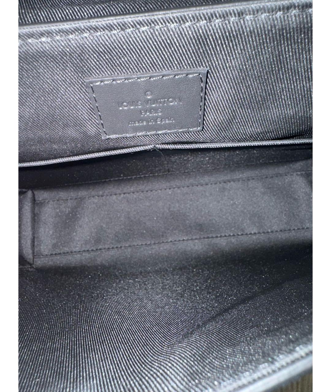 LOUIS VUITTON Черная кожаная сумка на плечо, фото 6