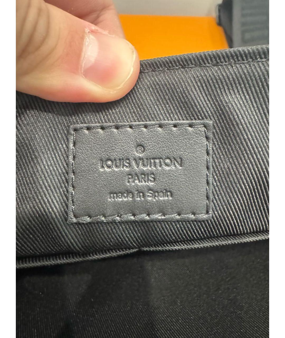 LOUIS VUITTON Черная кожаная сумка на плечо, фото 7