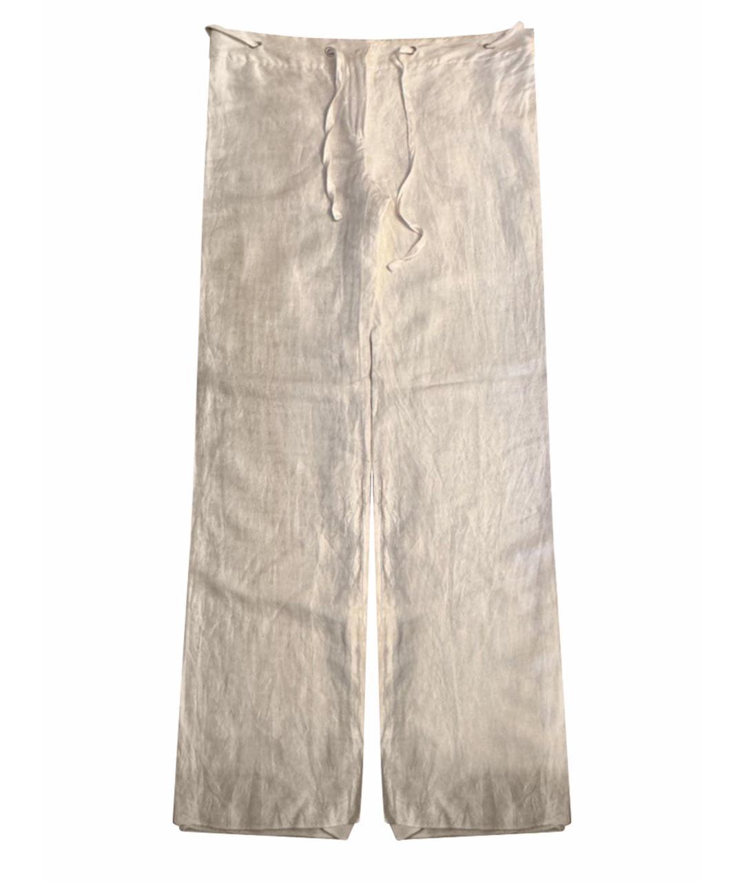ARMANI COLLEZIONI Белые льняные брюки широкие, фото 1