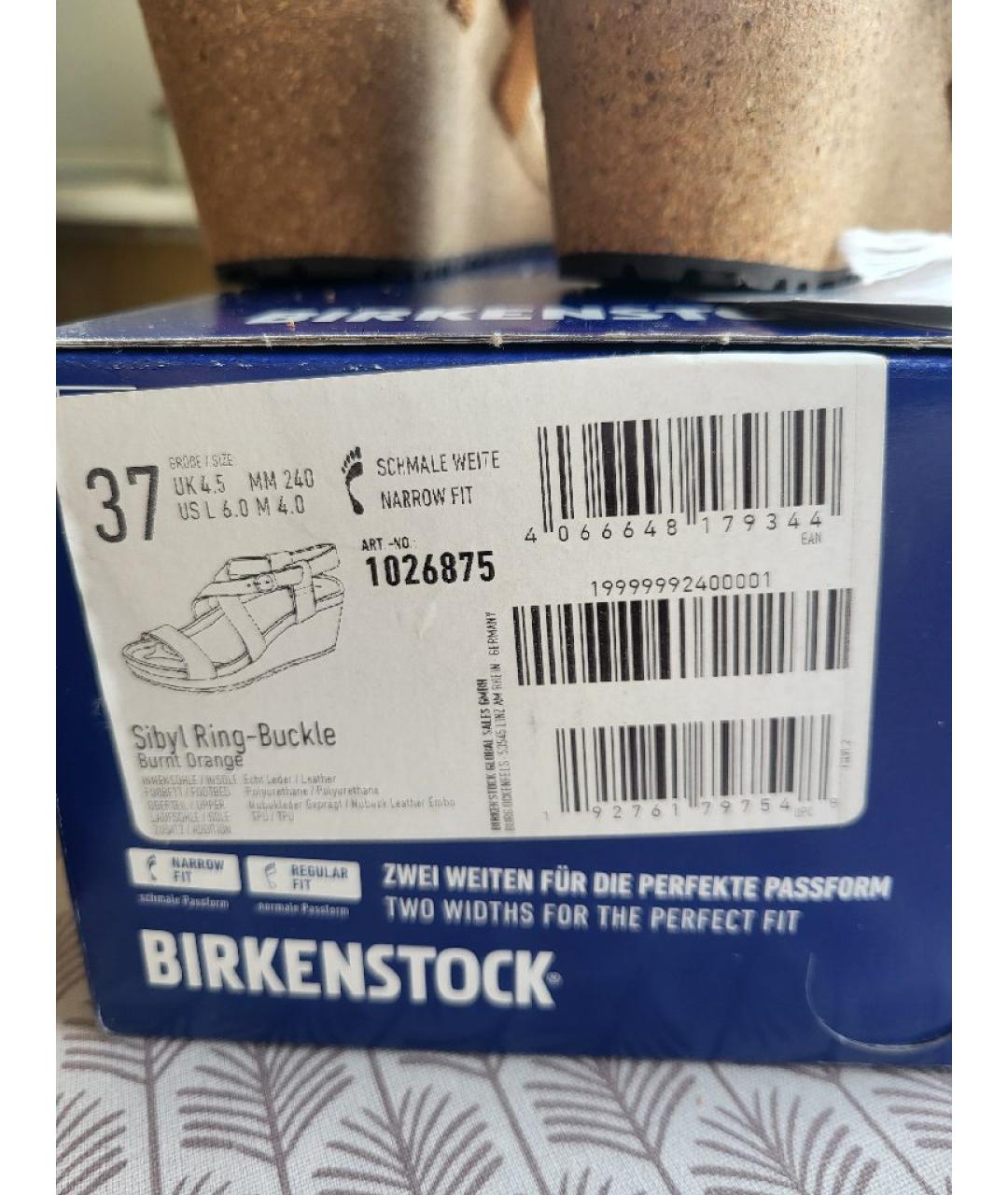 BIRKENSTOCK Коричневые кожаные босоножки, фото 5