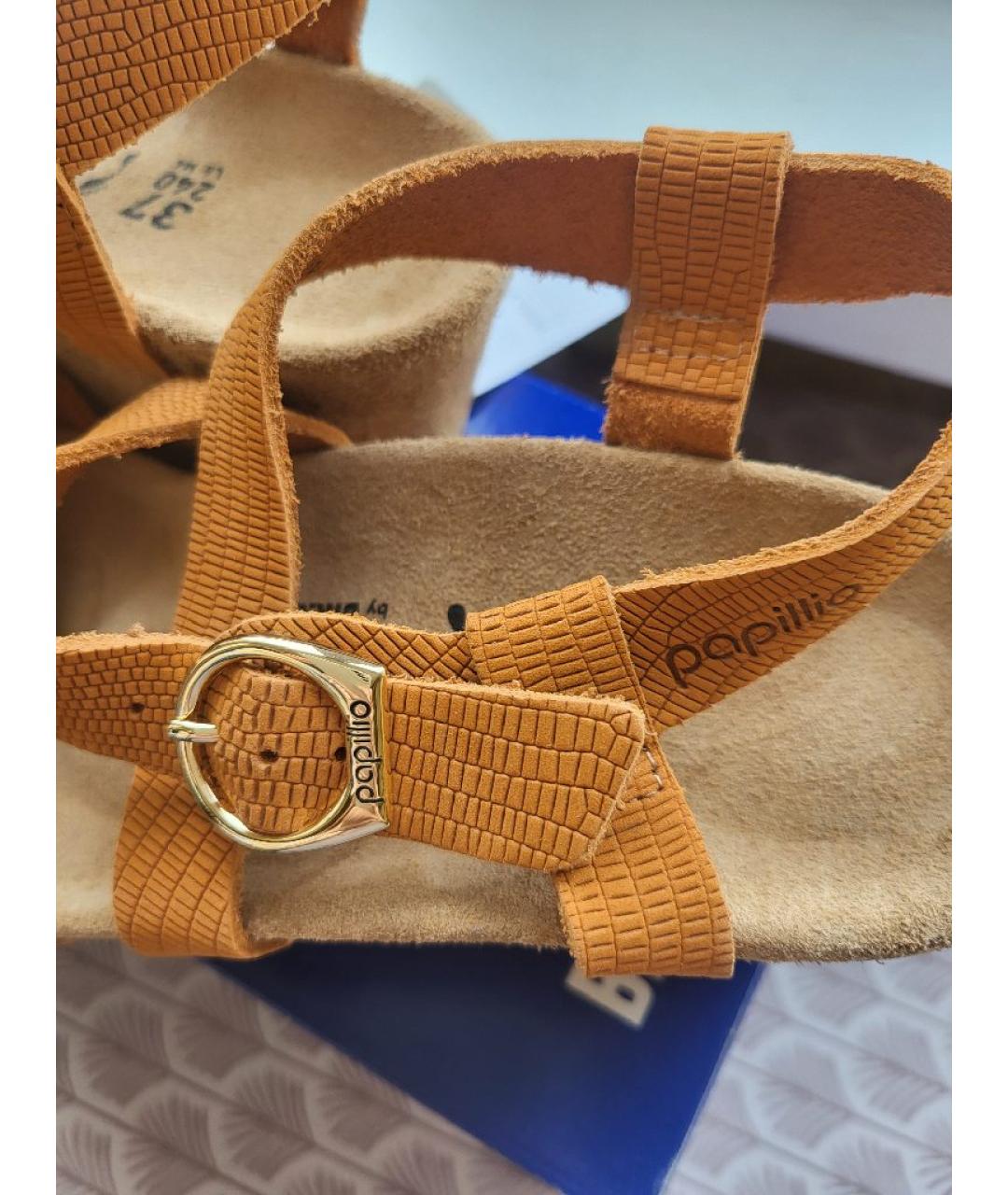 BIRKENSTOCK Коричневые кожаные босоножки, фото 7