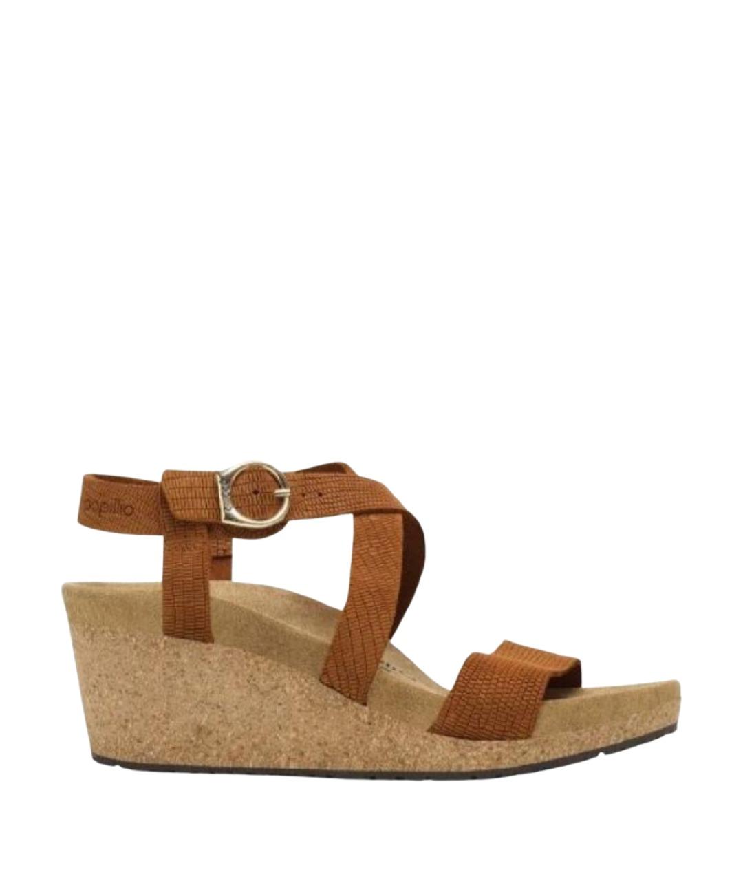 BIRKENSTOCK Коричневые кожаные босоножки, фото 1