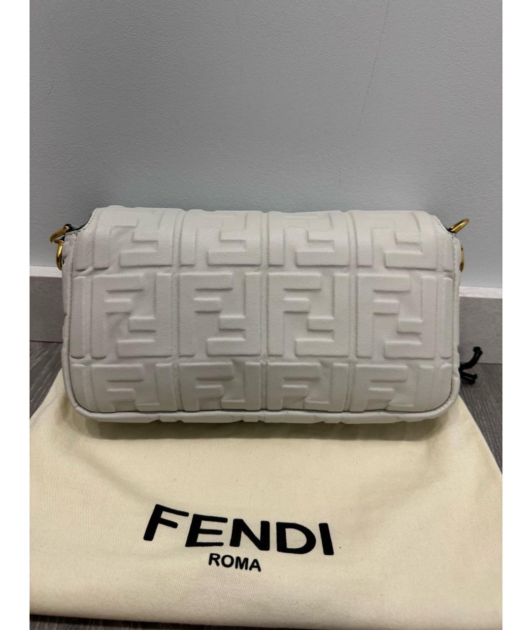 FENDI Белая кожаная сумка через плечо, фото 2