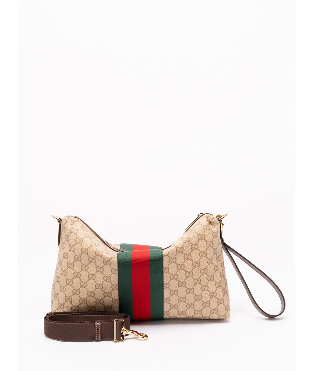 GUCCI Бежевая хлопковая сумка на плечо, фото 2