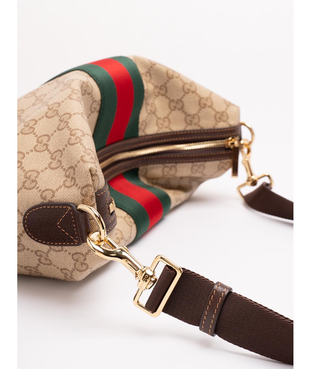 GUCCI Бежевая хлопковая сумка на плечо, фото 4