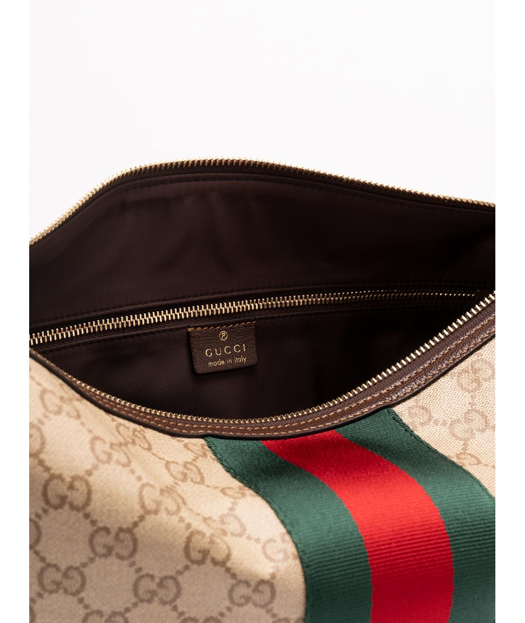 GUCCI Бежевая хлопковая сумка на плечо, фото 5