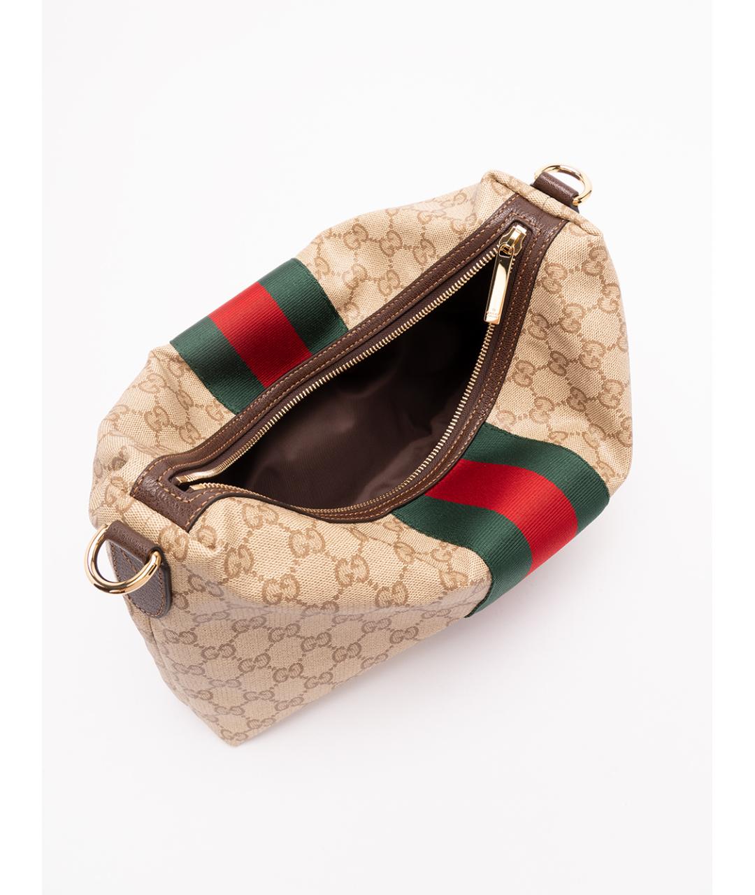 GUCCI Бежевая хлопковая сумка на плечо, фото 6
