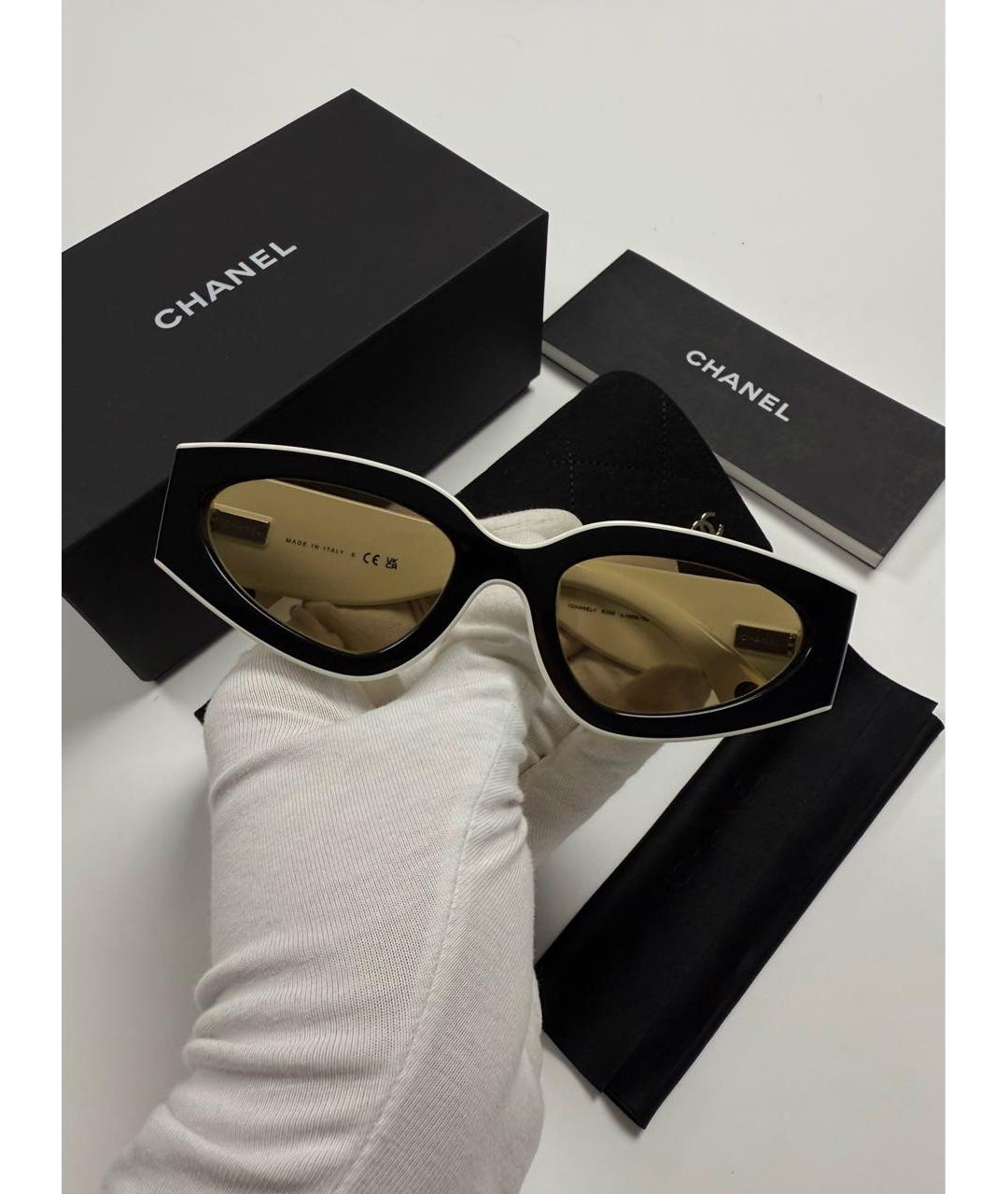 CHANEL Черные пластиковые солнцезащитные очки, фото 3
