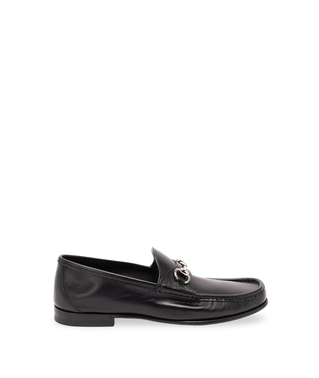 GUCCI Черные кожаные лоферы, фото 1