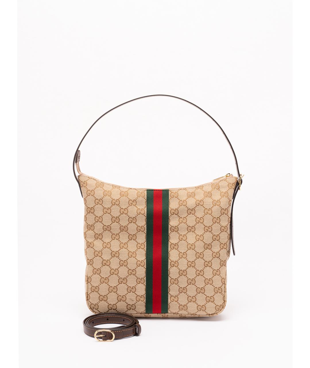 GUCCI Бежевая тканевая сумка на плечо, фото 2