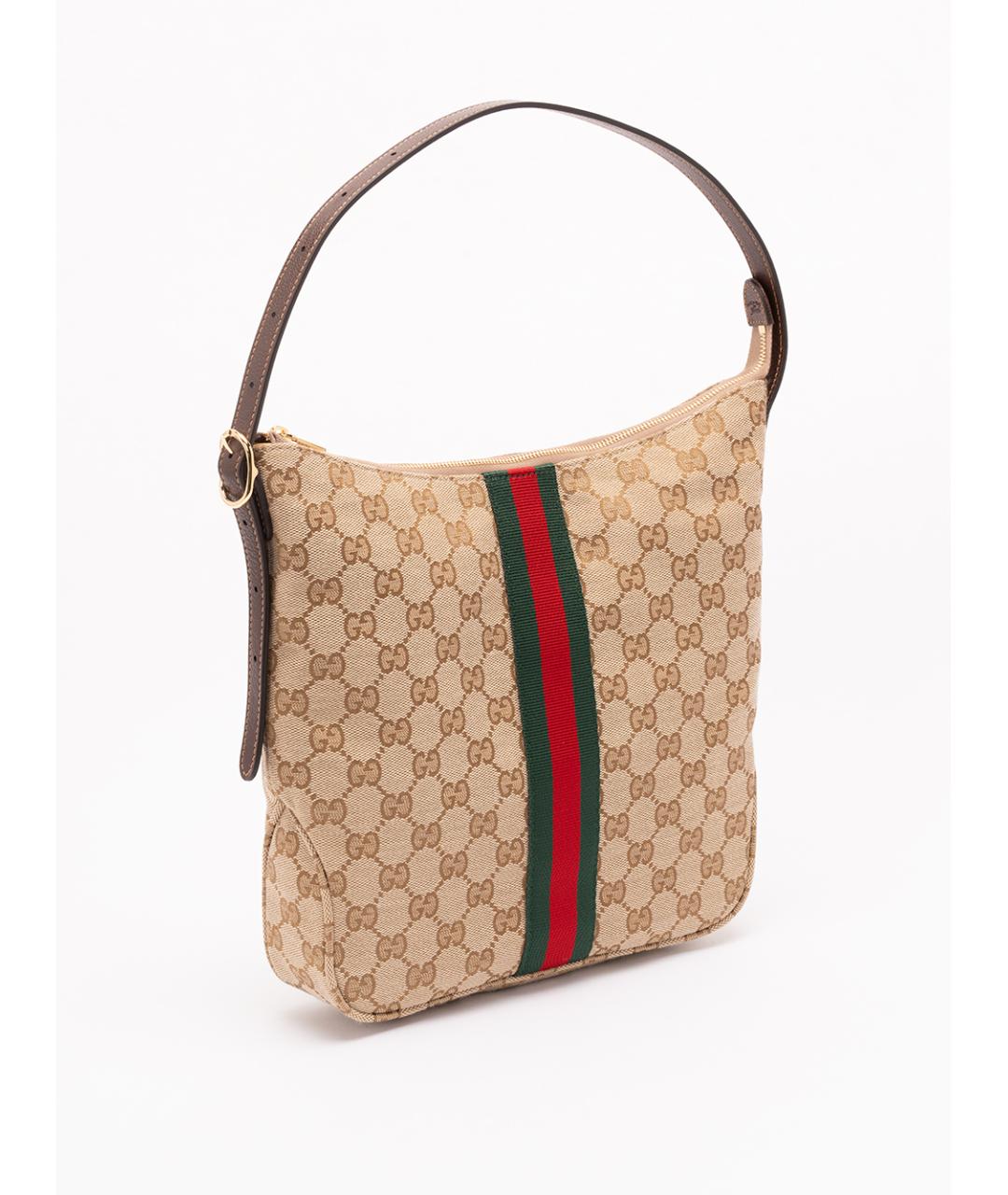 GUCCI Бежевая тканевая сумка на плечо, фото 3