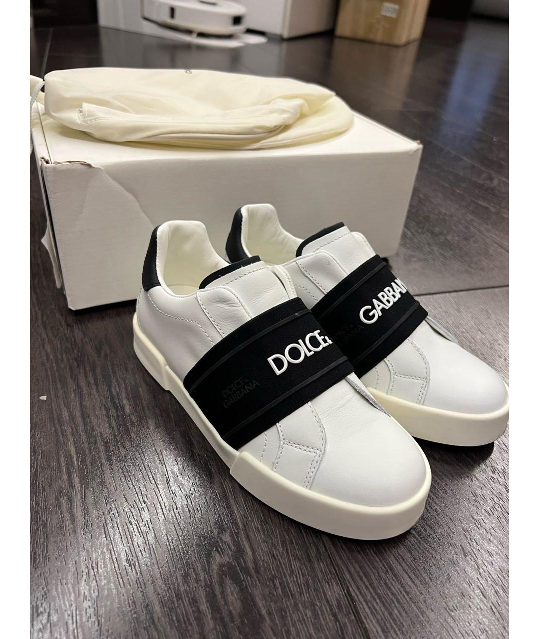 DOLCE & GABBANA KIDS Белые кожаные кеды, фото 6