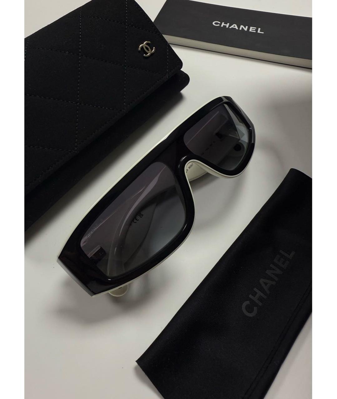 CHANEL Черные пластиковые солнцезащитные очки, фото 2