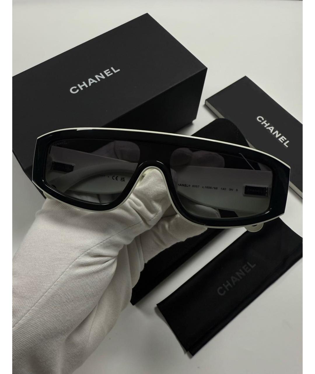 CHANEL Черные пластиковые солнцезащитные очки, фото 3