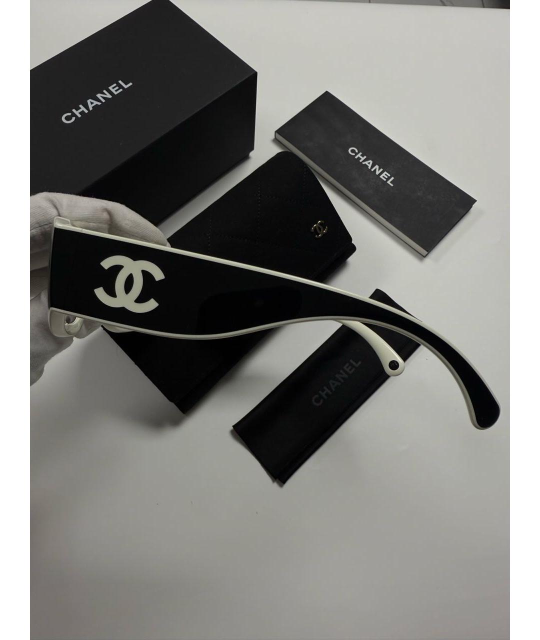 CHANEL Черные пластиковые солнцезащитные очки, фото 4