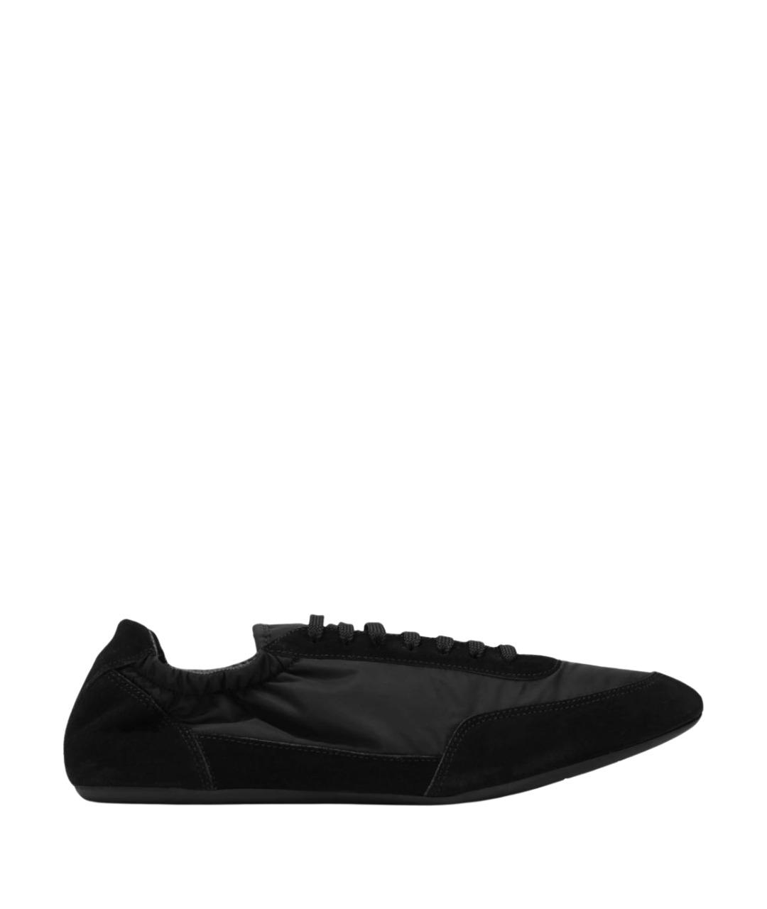 PRADA Черные синтетические низкие кроссовки / кеды, фото 1