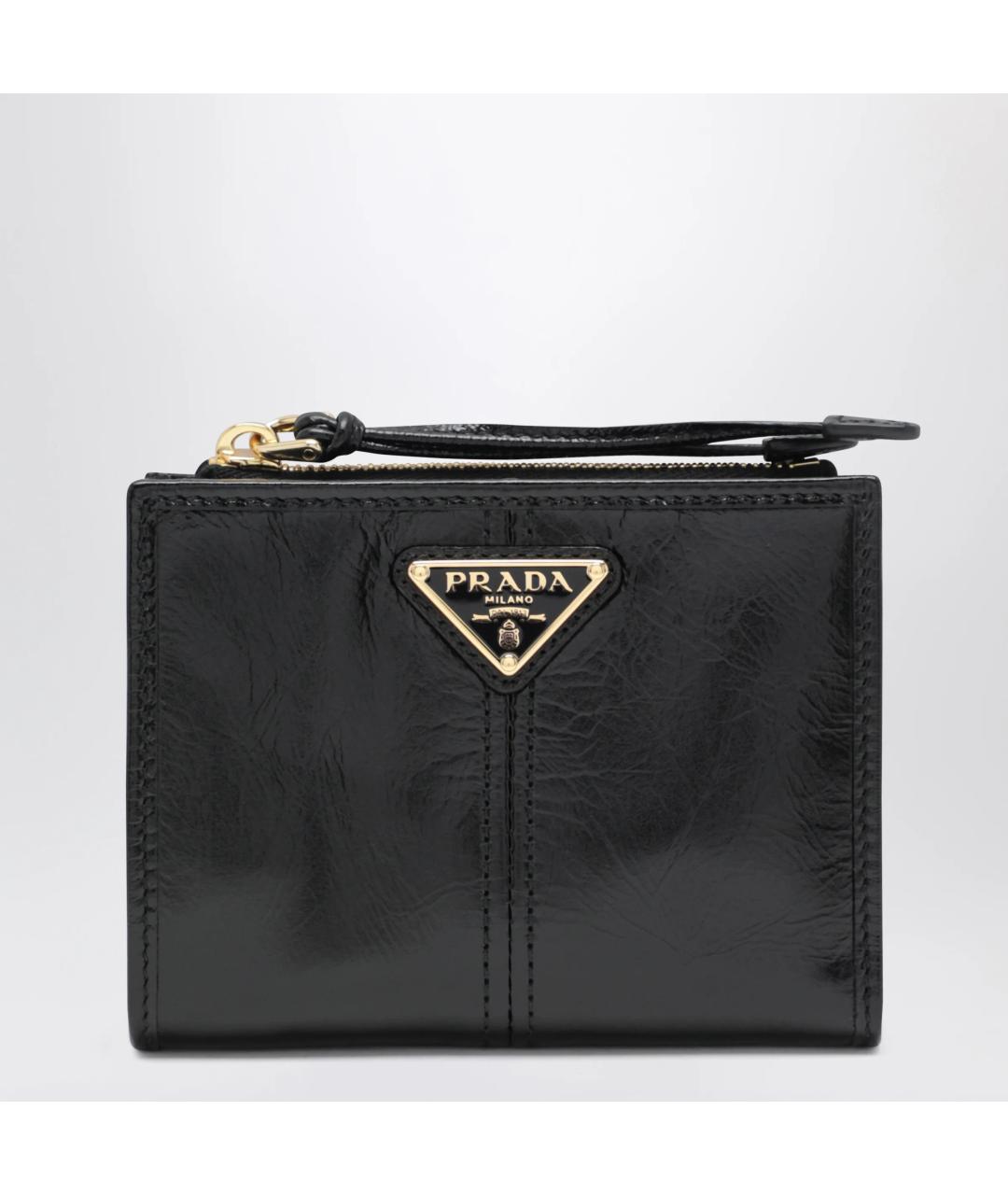 PRADA Черный кожаный кошелек, фото 3