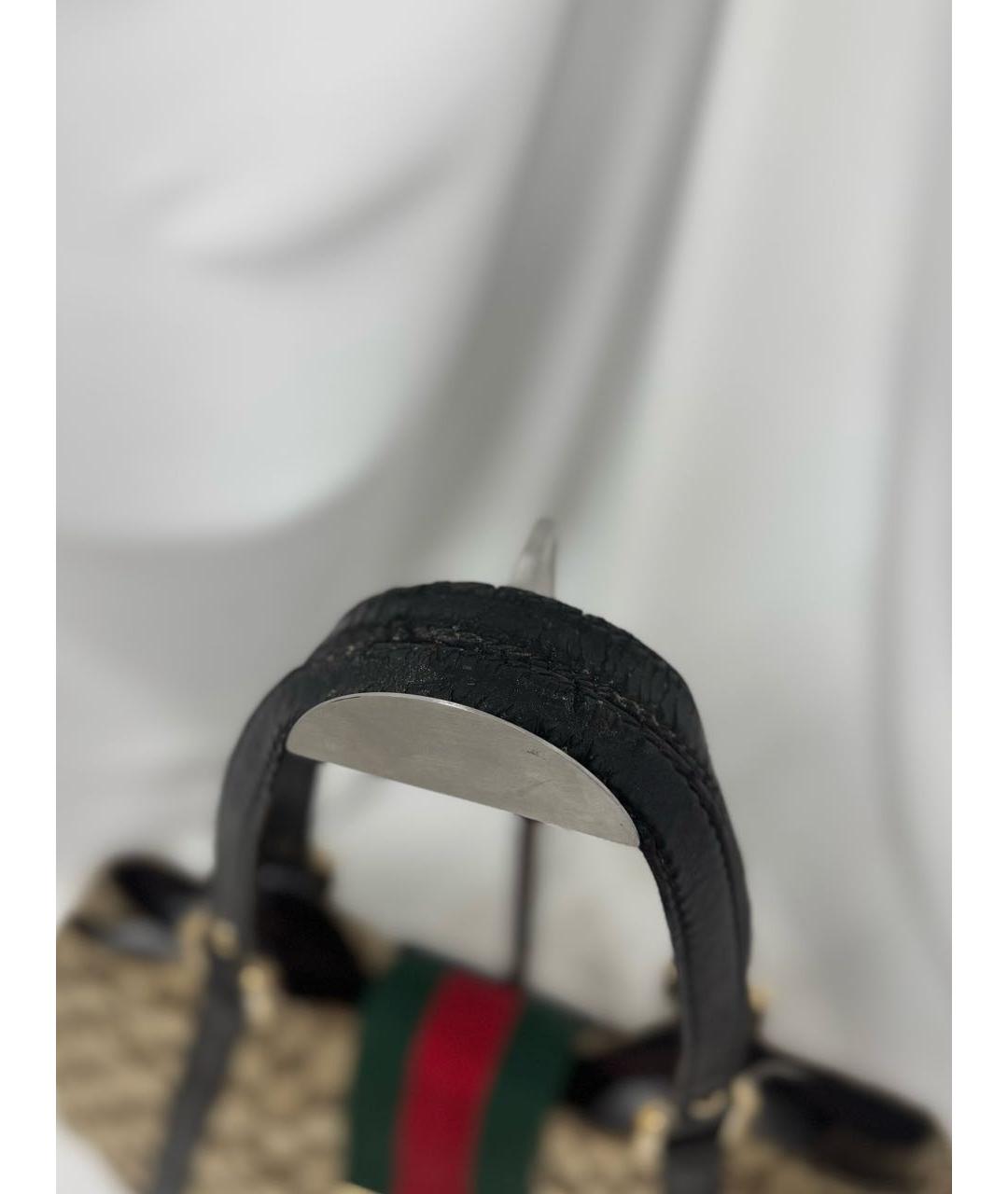 GUCCI Черная кожаная сумка с короткими ручками, фото 4