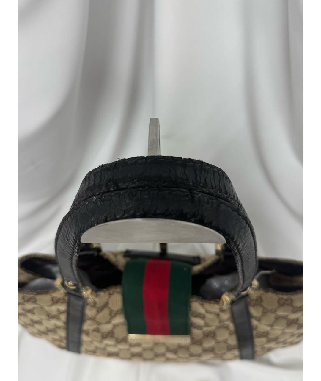 GUCCI Черная кожаная сумка с короткими ручками, фото 5