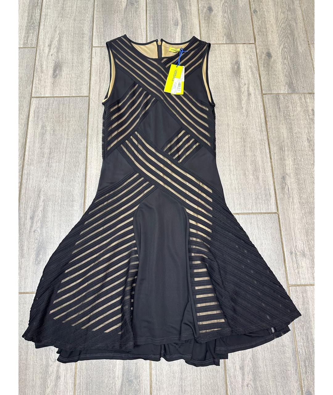 VERSACE JEANS COUTURE Черное вискозное коктейльное платье, фото 9