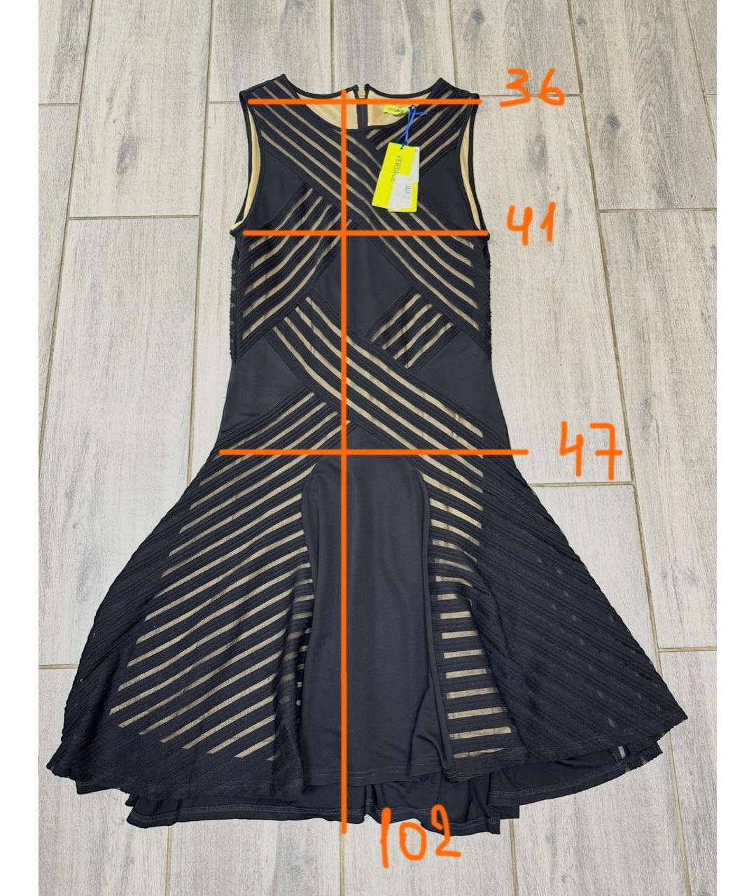 VERSACE JEANS COUTURE Черное вискозное коктейльное платье, фото 7