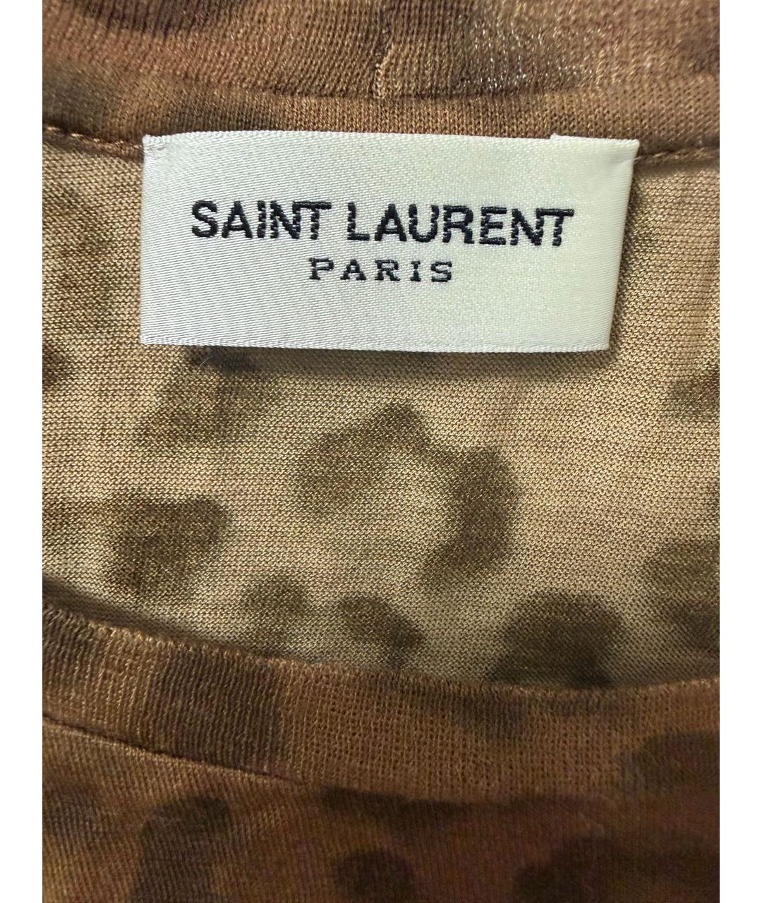 SAINT LAURENT Коричневая хлопковая майка, фото 3