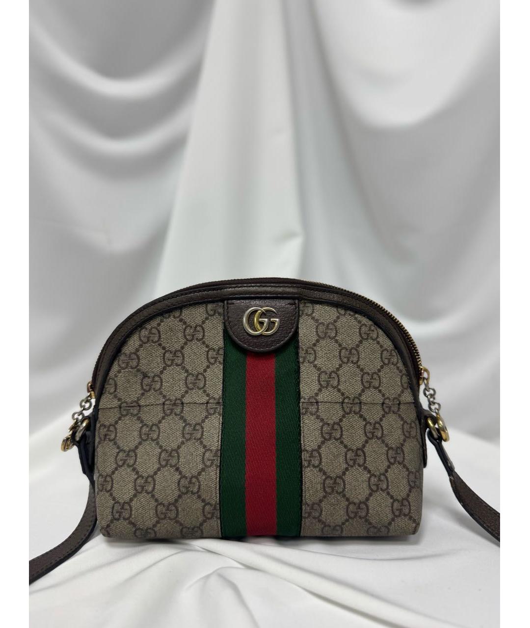 GUCCI Коричневая кожаная сумка через плечо, фото 5
