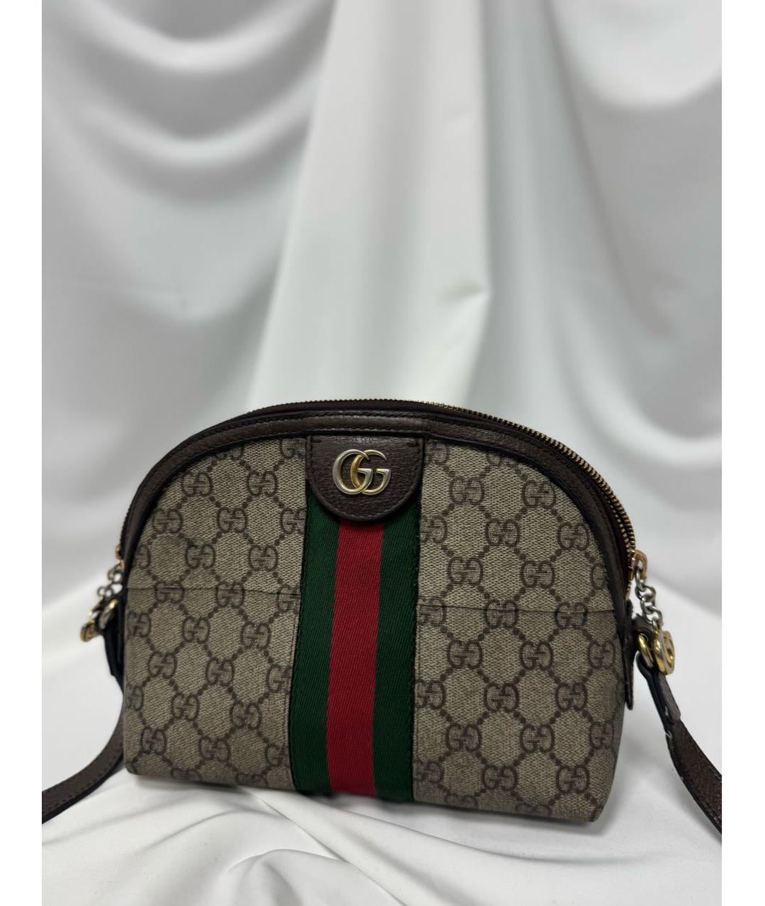 GUCCI Коричневая кожаная сумка через плечо, фото 2
