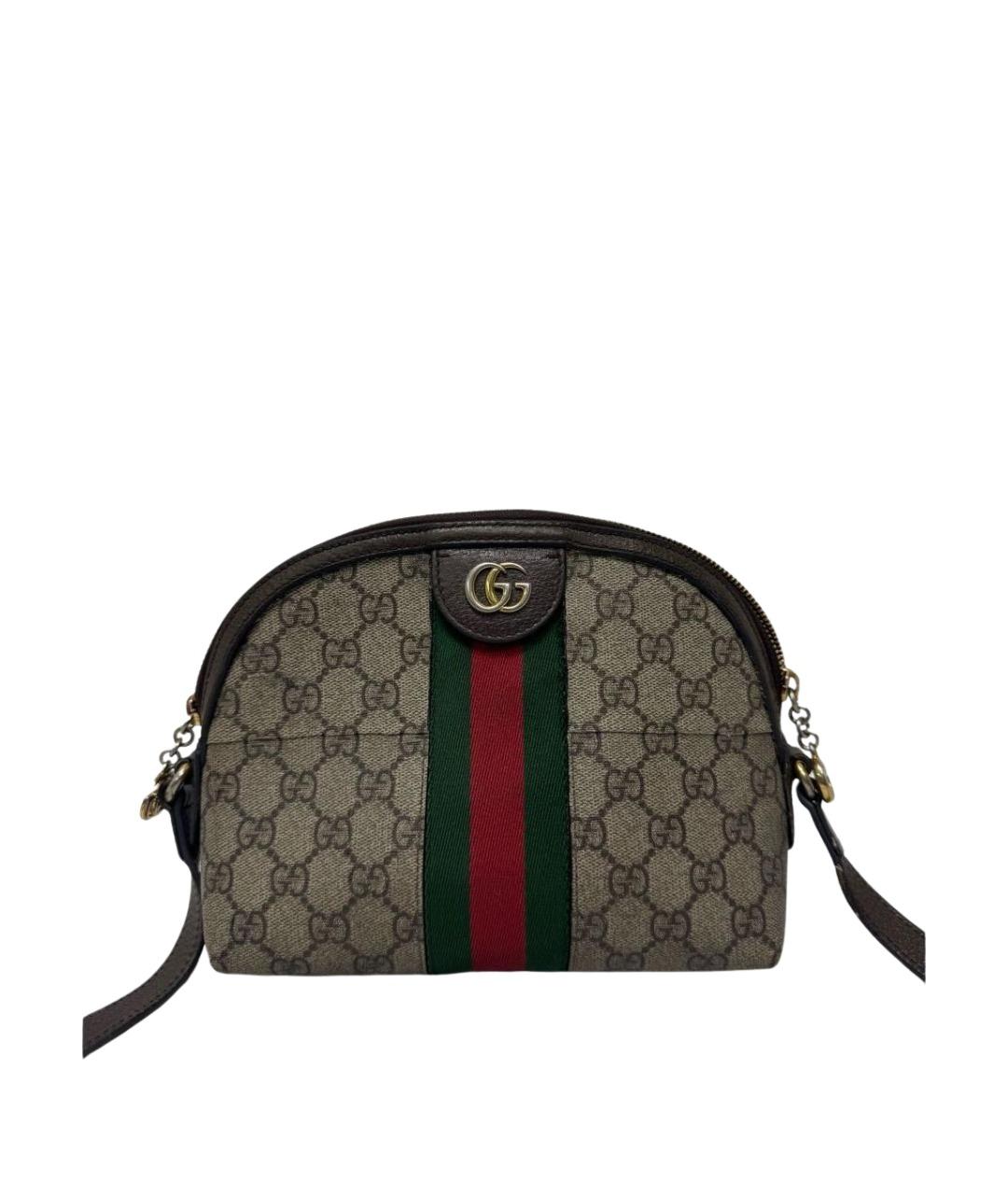 GUCCI Коричневая кожаная сумка через плечо, фото 1