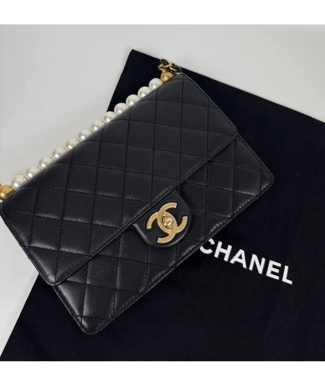 CHANEL Черная кожаная сумка через плечо, фото 2