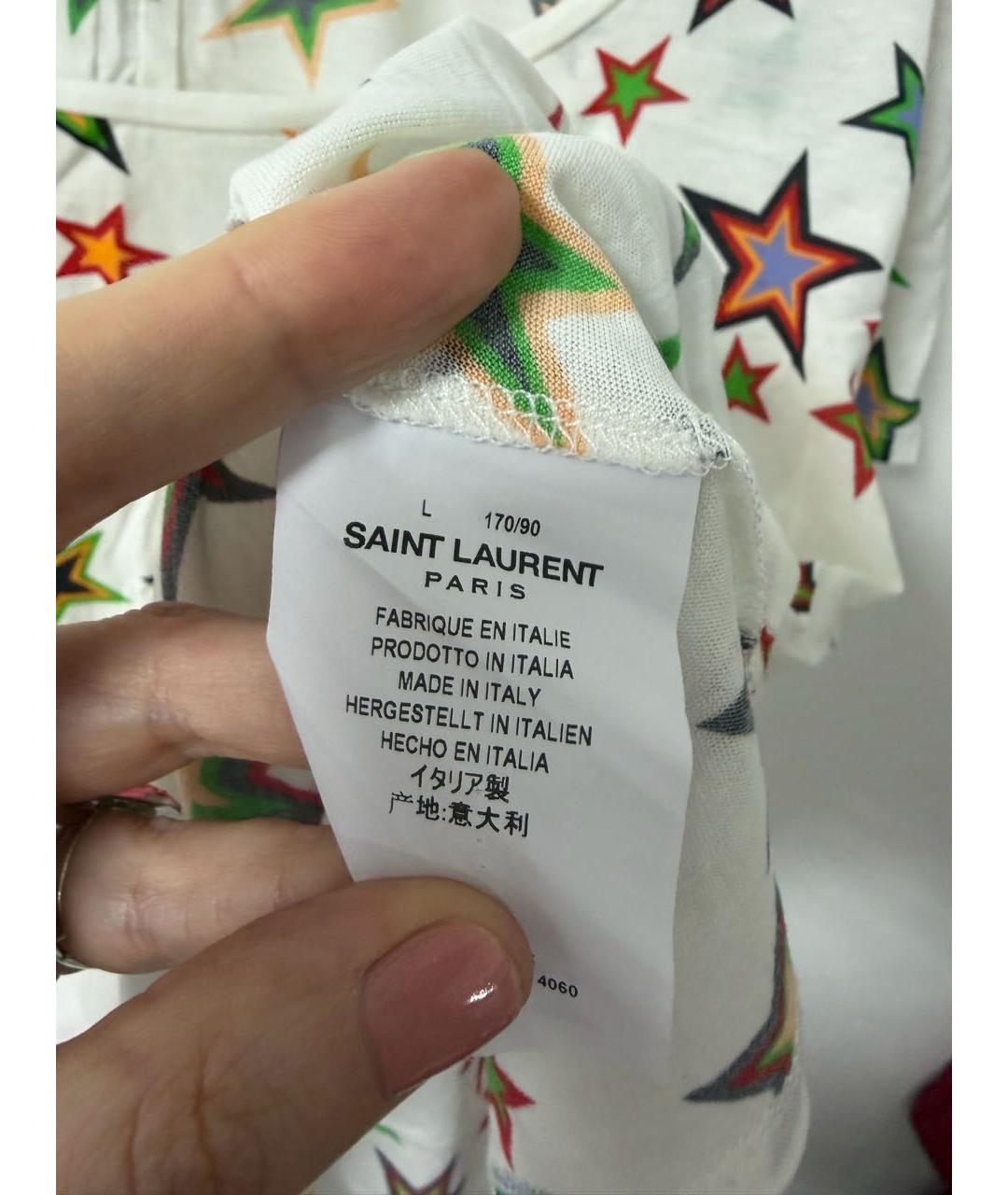 SAINT LAURENT Мульти хлопковая майка, фото 3