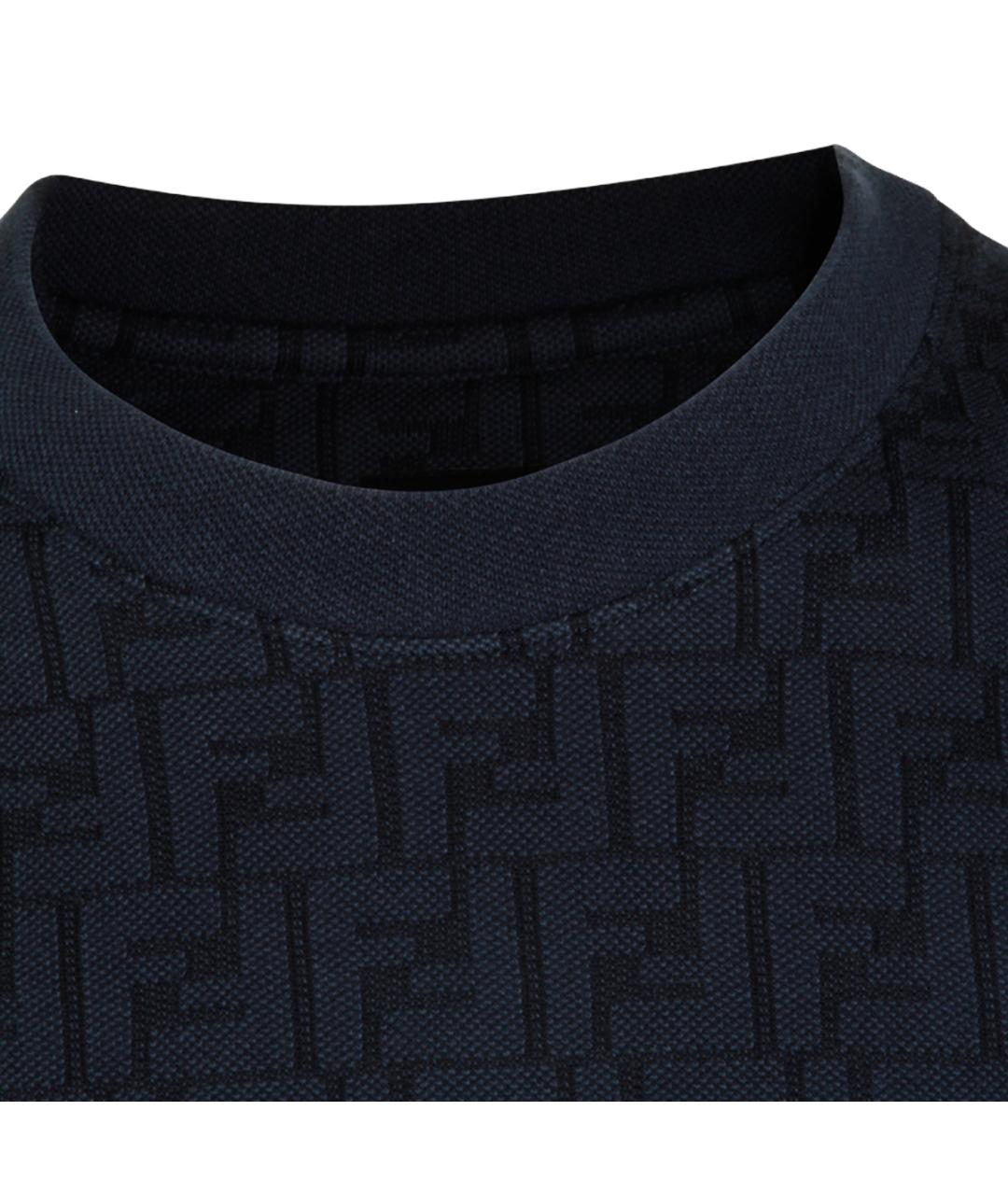 FENDI Синяя хлопковая футболка, фото 4