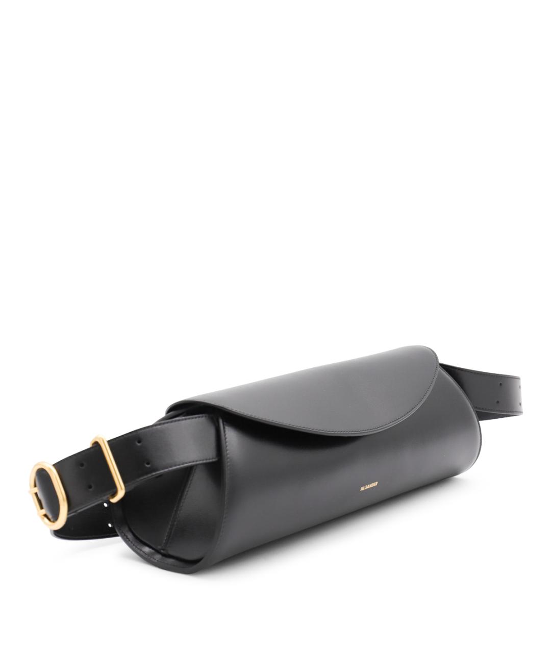 JIL SANDER Черная кожаная сумка через плечо, фото 2