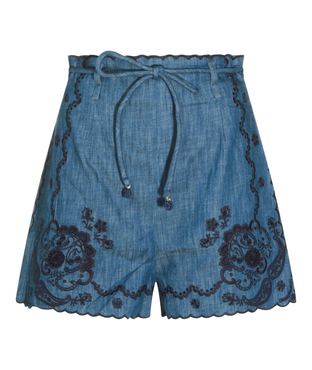 ZIMMERMANN Синие хлопковые шорты, фото 1