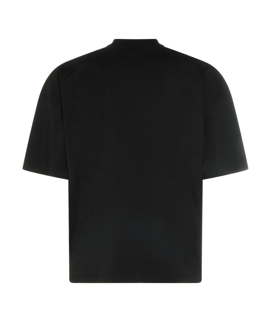 JIL SANDER Черная хлопковая футболка, фото 2