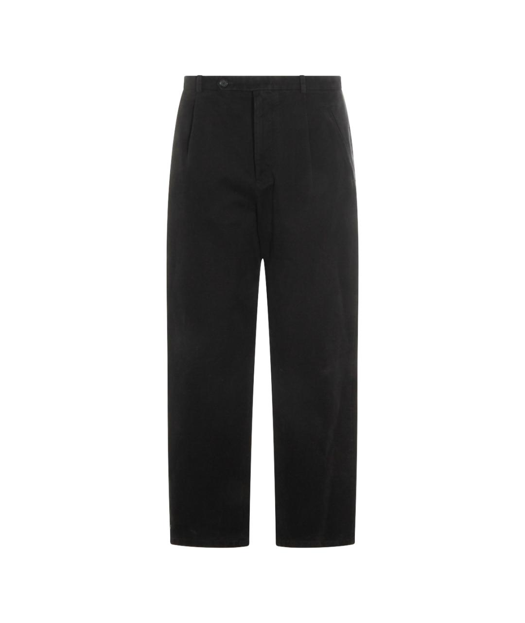 JIL SANDER Черные хлопковые повседневные брюки, фото 1