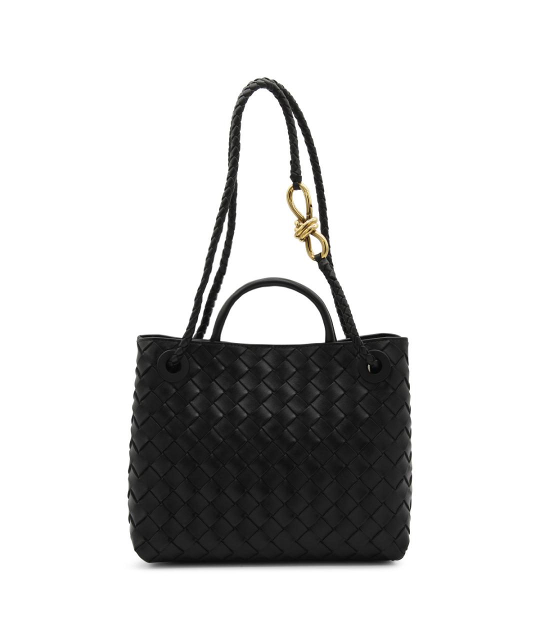 BOTTEGA VENETA Черная кожаная сумка тоут, фото 3