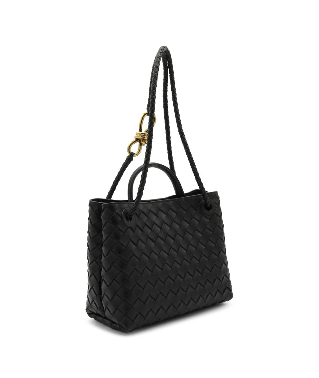 BOTTEGA VENETA Черная кожаная сумка тоут, фото 2