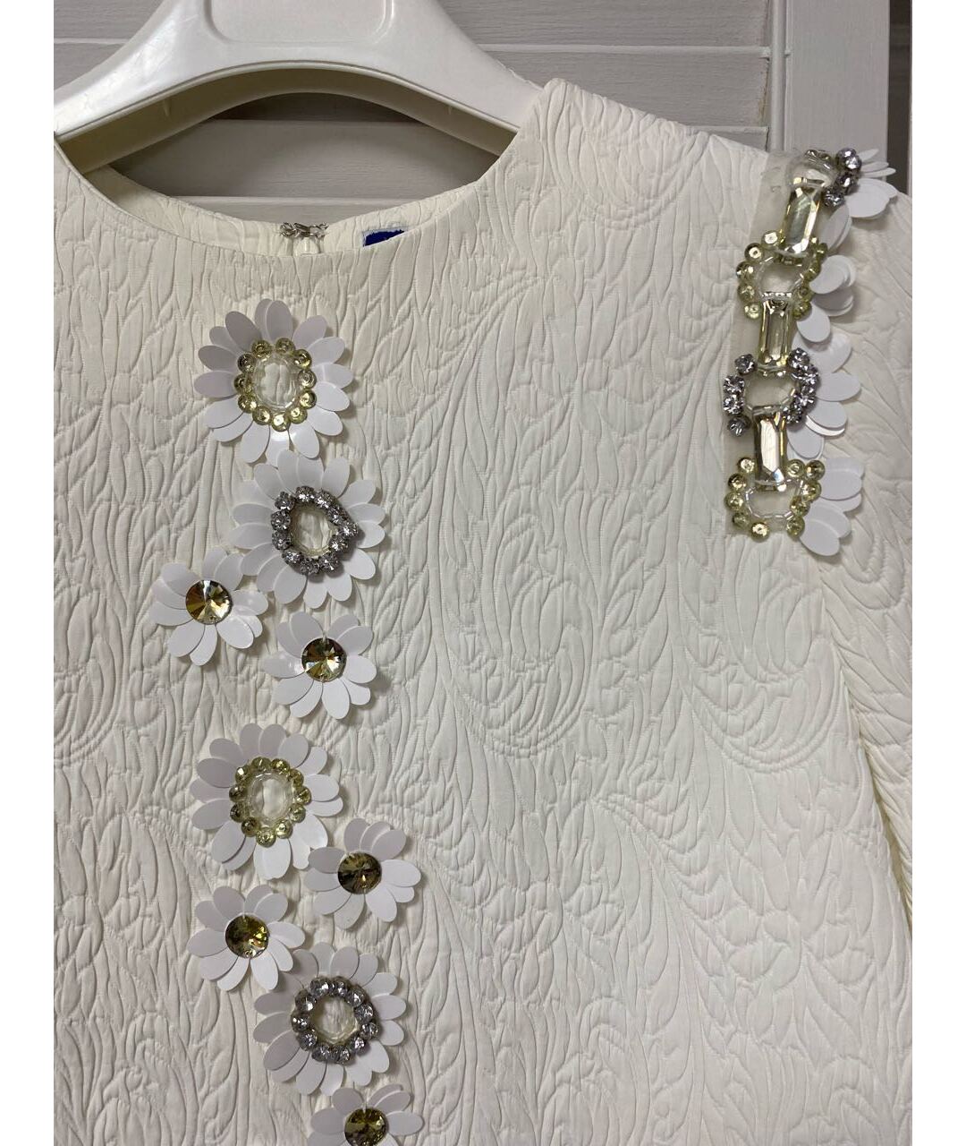 MSGM Белое ацетатное повседневное платье, фото 4