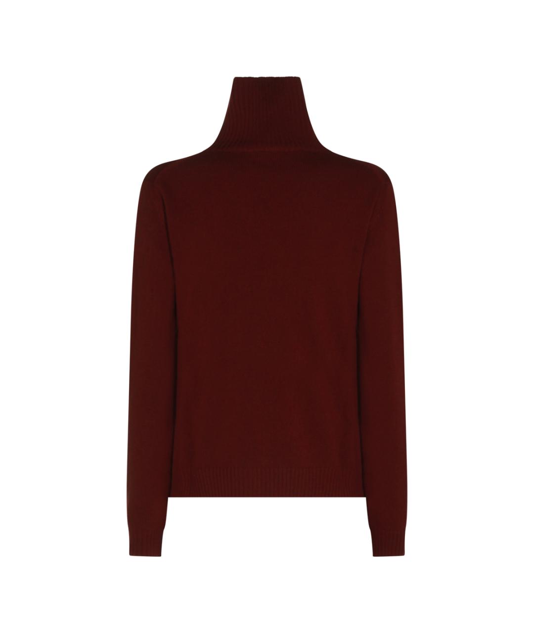 JIL SANDER Бордовая шерстяная водолазка, фото 2